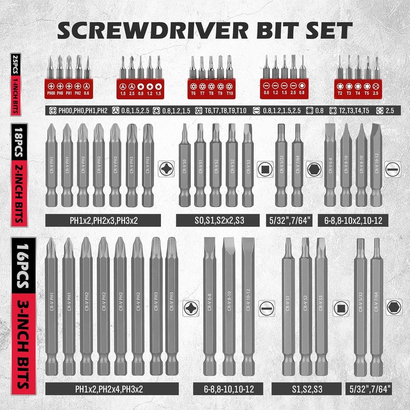 SEDY 260-Piece Ultimate Precision Screwdriver Bit Set, Premium Security Bit Set Includes Magnetic Security Bits, Nut Driver, Ratchet Wrench and Bits Holder - Image 3